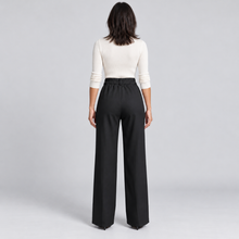 Women's high-waisted tailored trousers – black back