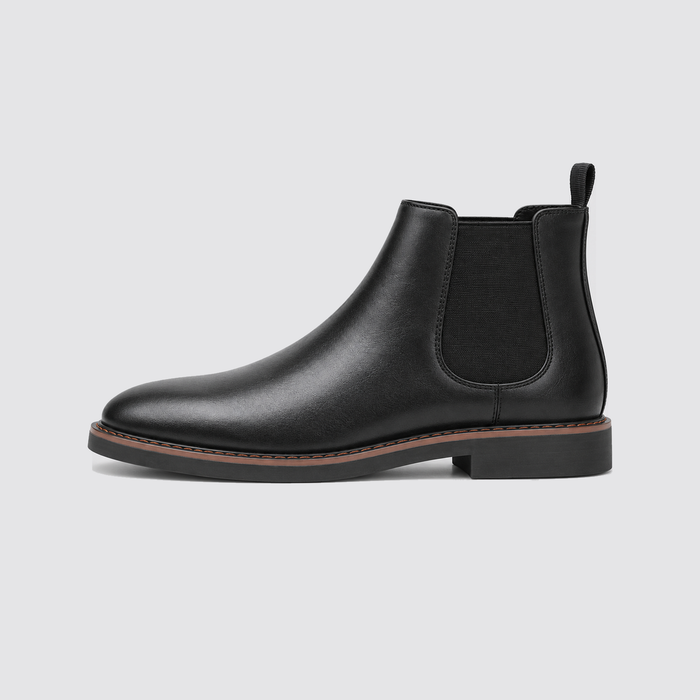 Black Chelsea boot side profile