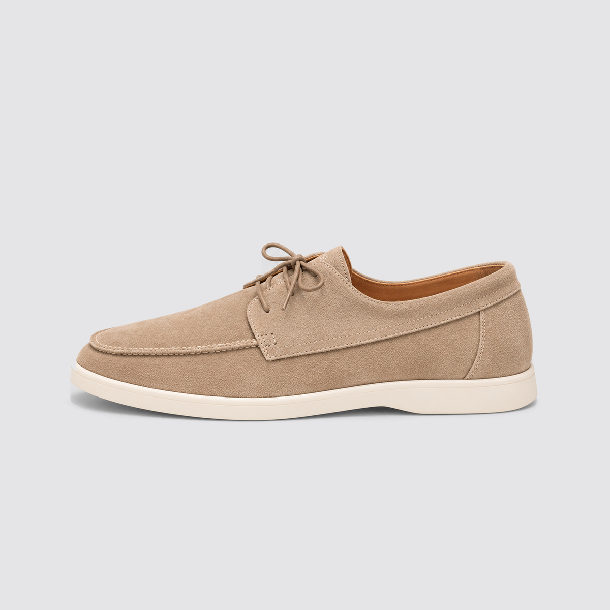 Mocha moccasin lace-up side profile
