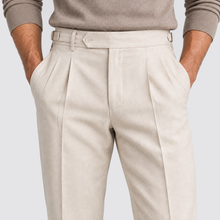 Montarello Tailored Fit Trousers – taille-detail-beige