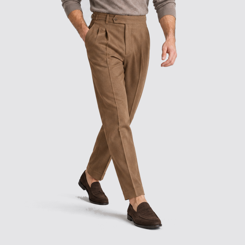 Montarello Men's Tailored Fit Trousers – Brown – 02
