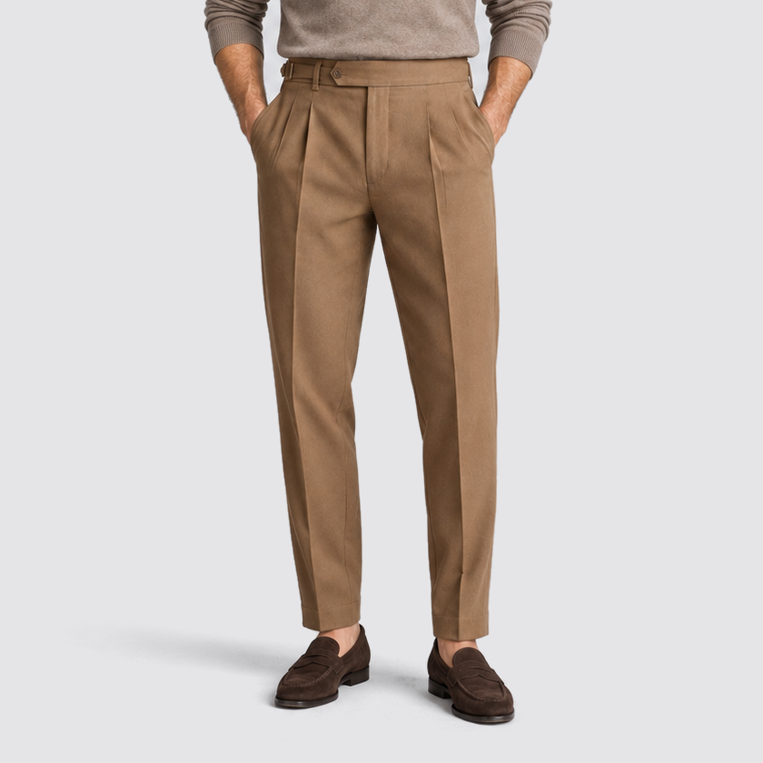 Montarello Men's Tailored Fit Trousers – Brown – 03
