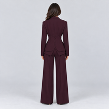 Montarello Women's Tailored Three-Piece Suit – Burgundy back