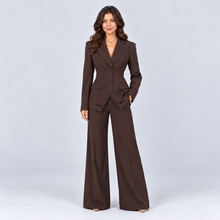 Montarello Women's Tailored Three-Piece Suit - coffee front view