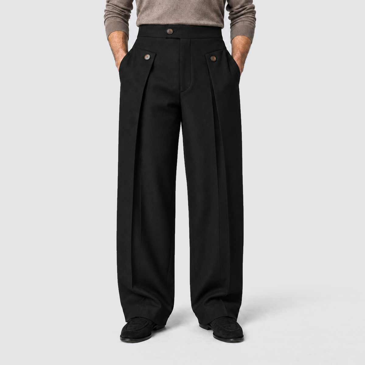 Montarello wide leg trousers - Black - frontaal