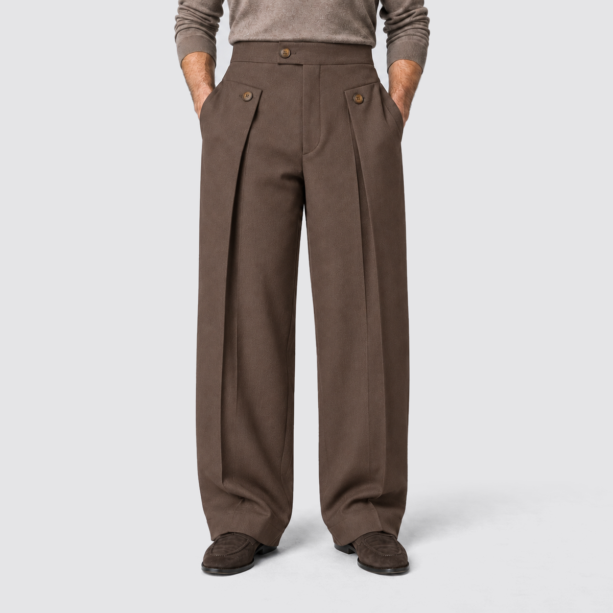 Montarello wide leg trousers - Brown - frontaal