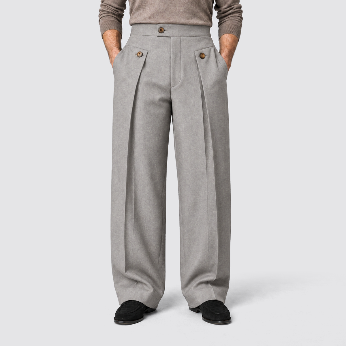 Montarello wide leg trousers - Grey - frontaal