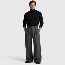 Montarello Men's Trousers Straight Leg Pleated Tailored