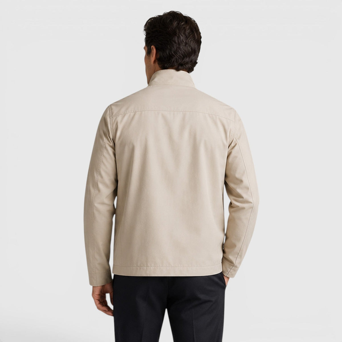 Monvaline Men's Zip Up Jacket Lightweight Tailored Minimalist Everyday
