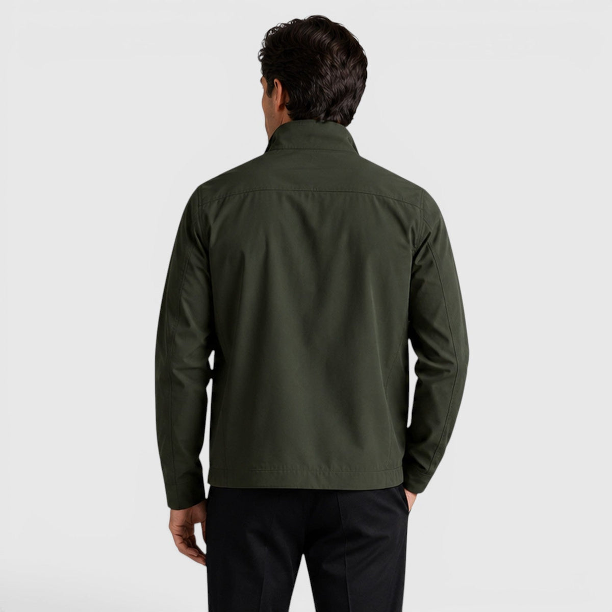 Monvaline Men's Zip Up Jacket Lightweight Tailored Minimalist Everyday