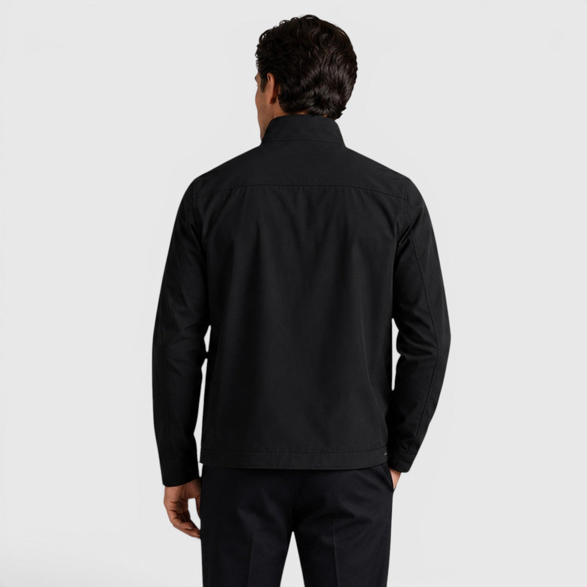 Monvaline Men's Zip Up Jacket Lightweight Tailored Minimalist Everyday
