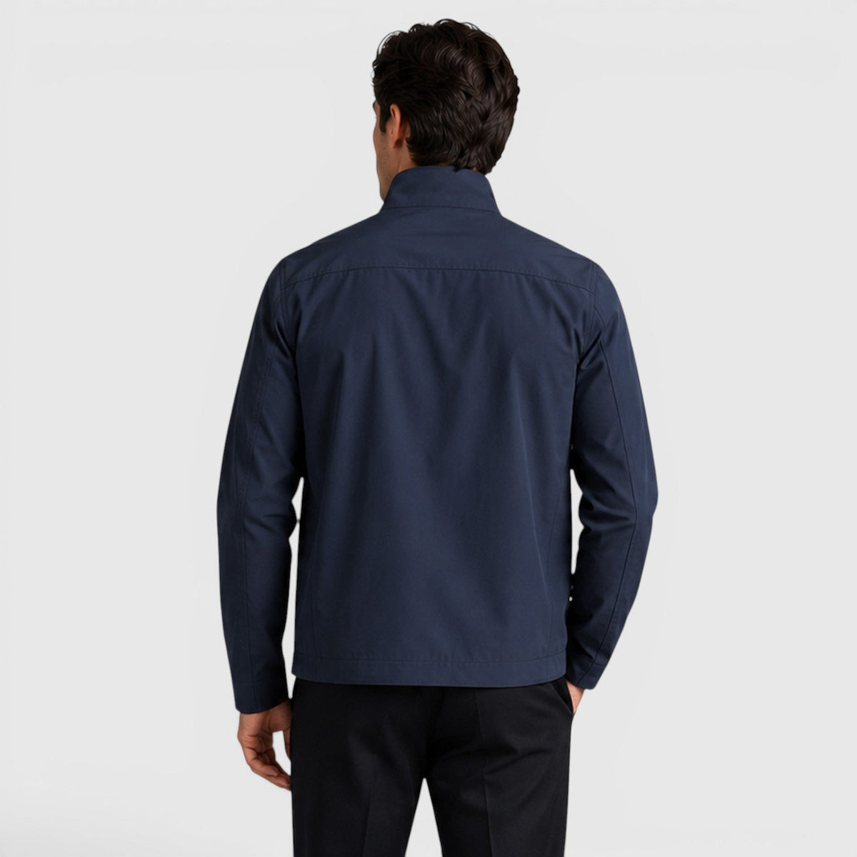 Monvaline Men's Zip Up Jacket Lightweight Tailored Minimalist Everyday