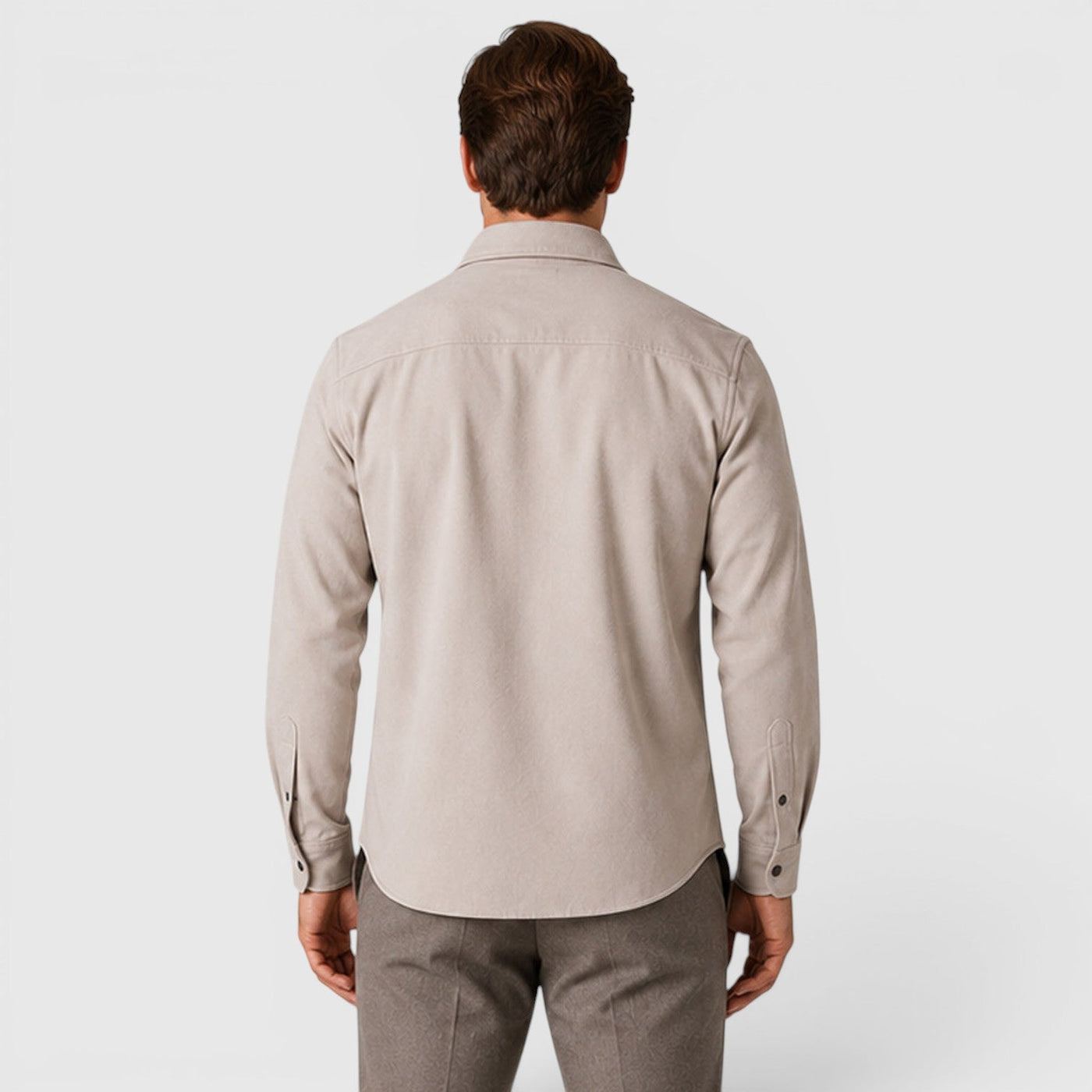 Montarello Men's Overshirt Brushed Cotton-Look Slim Fit
