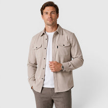 Montarello Men's Overshirt Brushed Cotton-Look Slim Fit