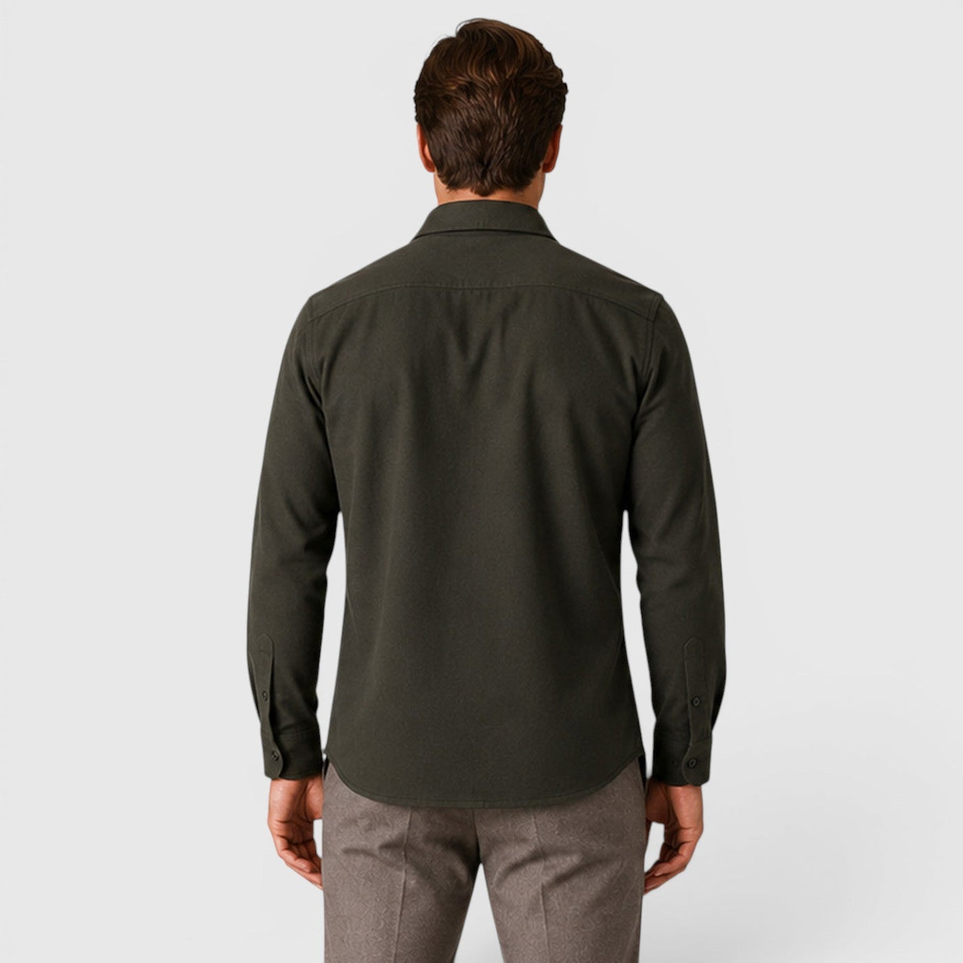 Montarello Men's Overshirt Brushed Cotton-Look Slim Fit