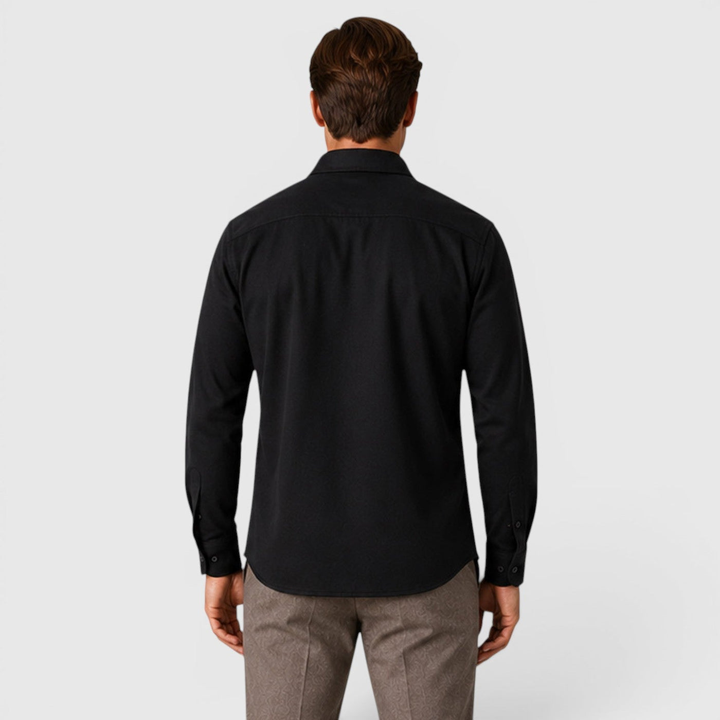 Montarello Men's Overshirt Brushed Cotton-Look Slim Fit