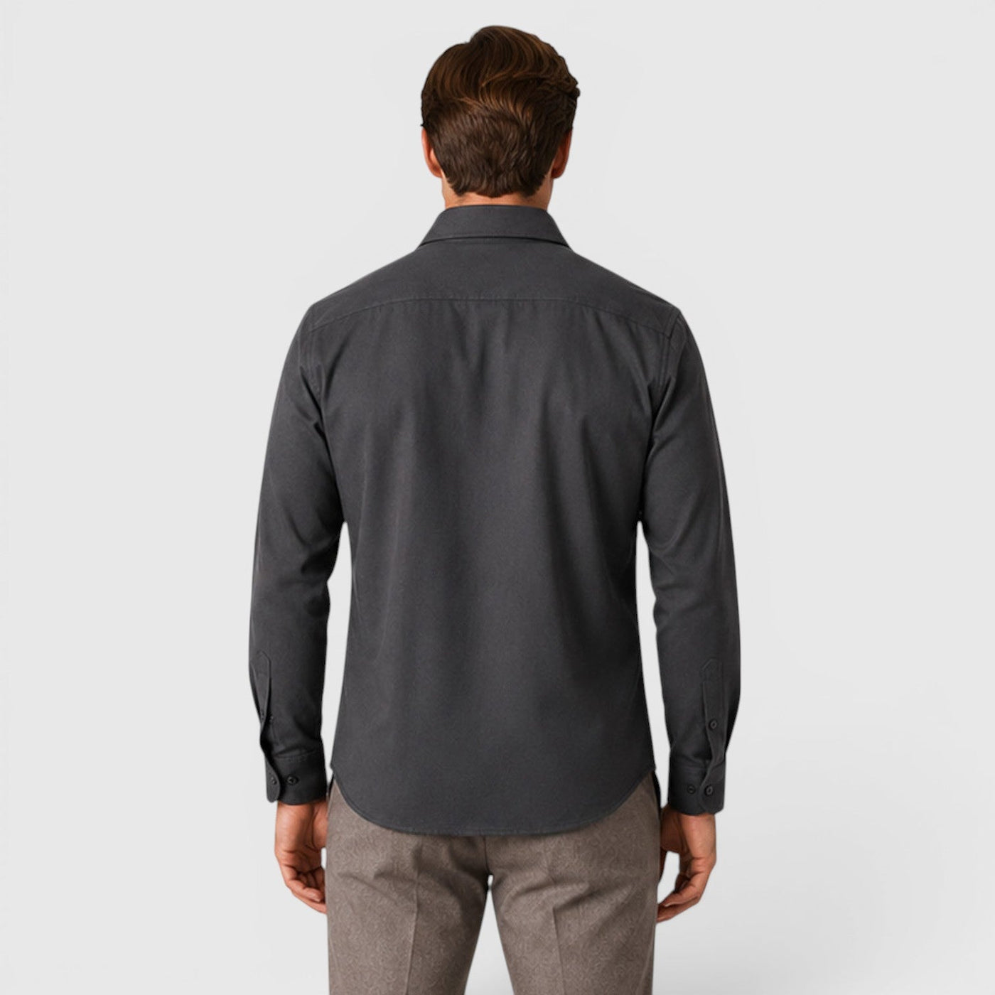 Montarello Men's Overshirt Brushed Cotton-Look Slim Fit