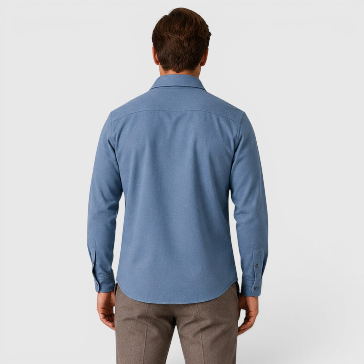 Montarello Men's Overshirt Brushed Cotton-Look Slim Fit