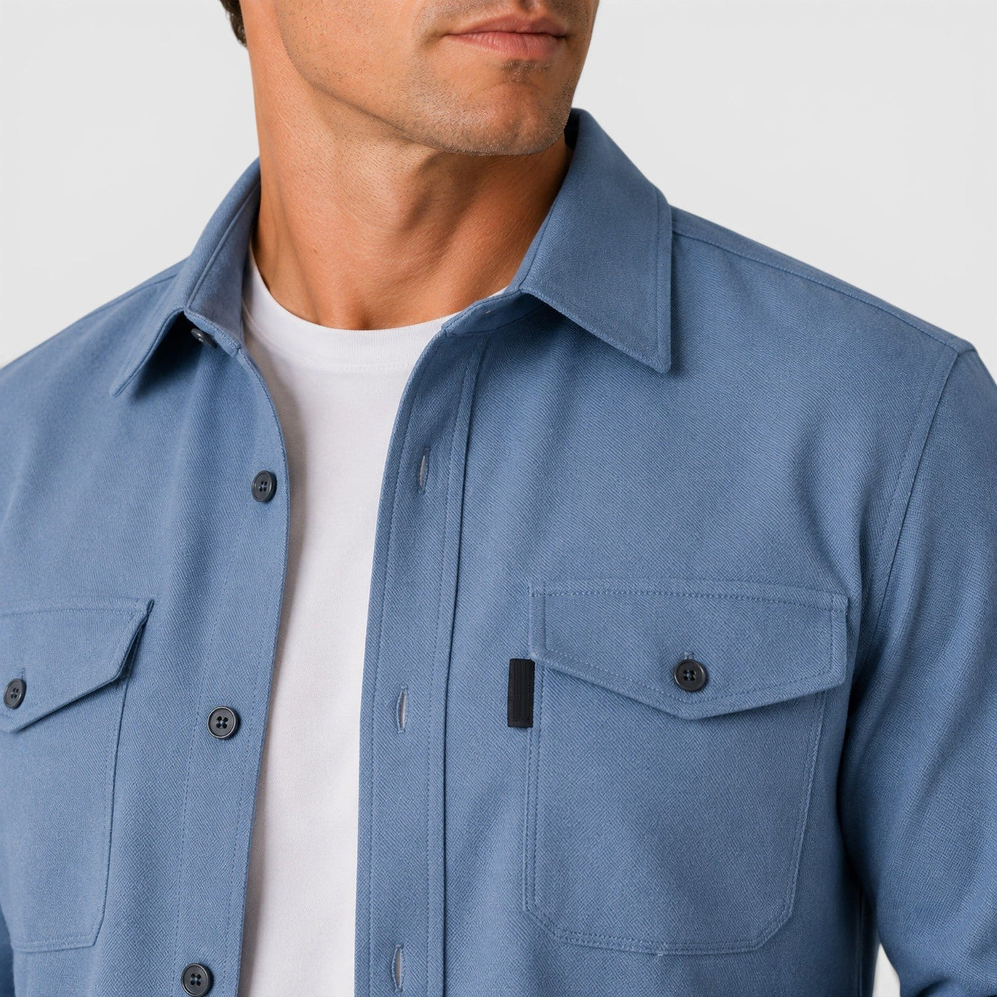 Montarello Men's Overshirt Brushed Cotton-Look Slim Fit