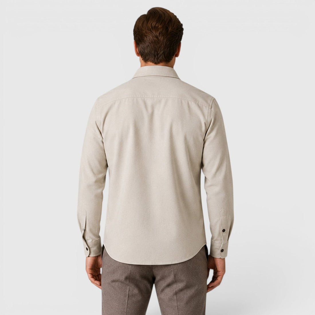 Montarello Men's Overshirt Brushed Cotton-Look Slim Fit