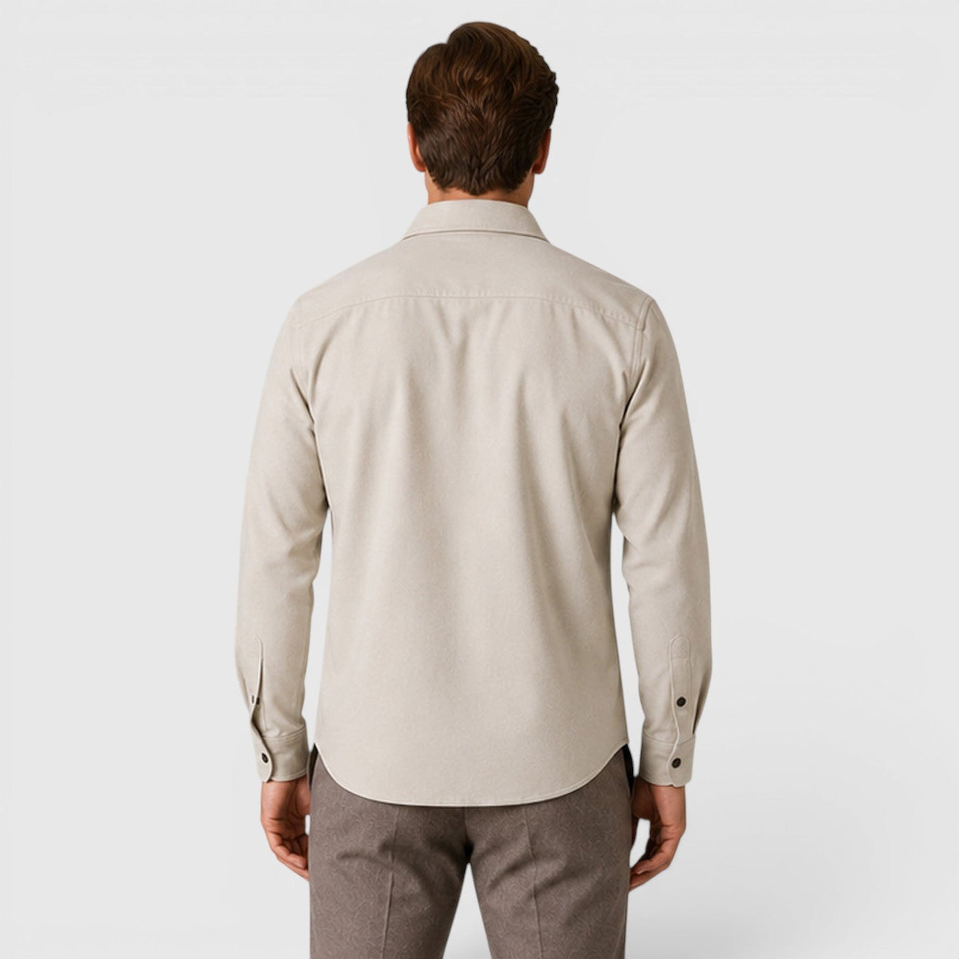 Montarello Men's Overshirt Brushed Cotton-Look Slim Fit