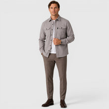 Montarello Men's Overshirt Brushed Cotton-Look Slim Fit
