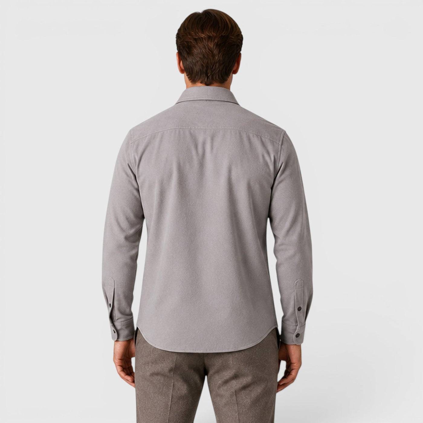 Montarello Men's Overshirt Brushed Cotton-Look Slim Fit