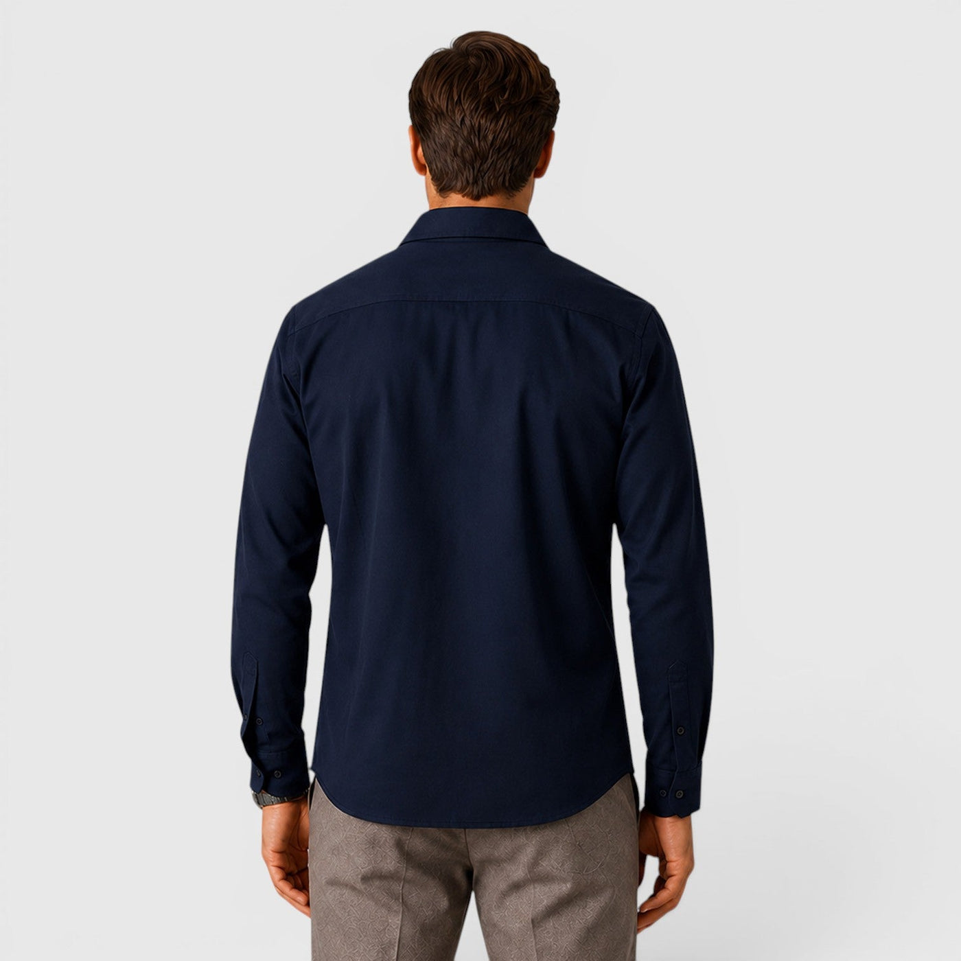 Montarello Men's Overshirt Brushed Cotton-Look Slim Fit