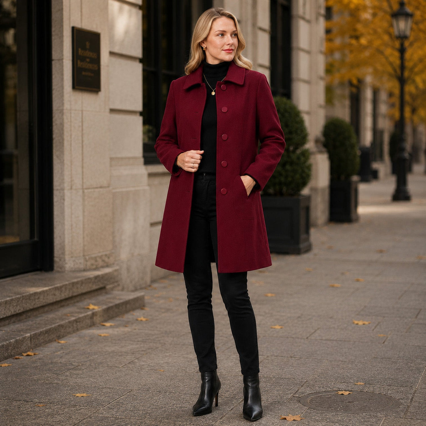 Montarello Women's Wool Coat Longline Tailored