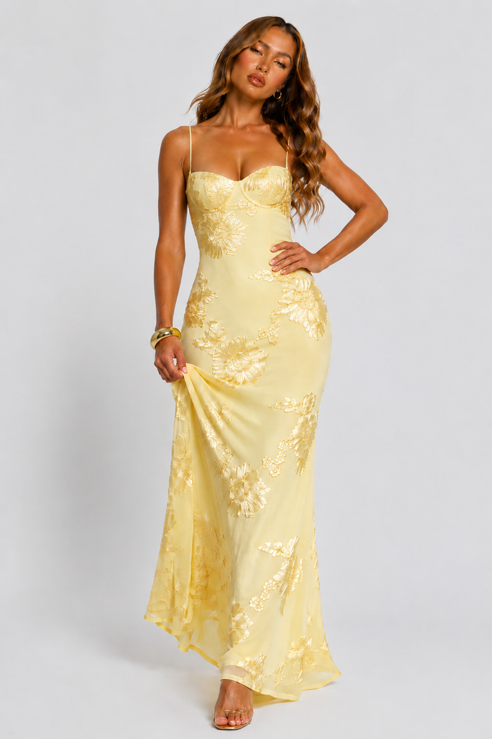 Montarello Women's Floral Corset Maxi Dress – Wedding Guest Style