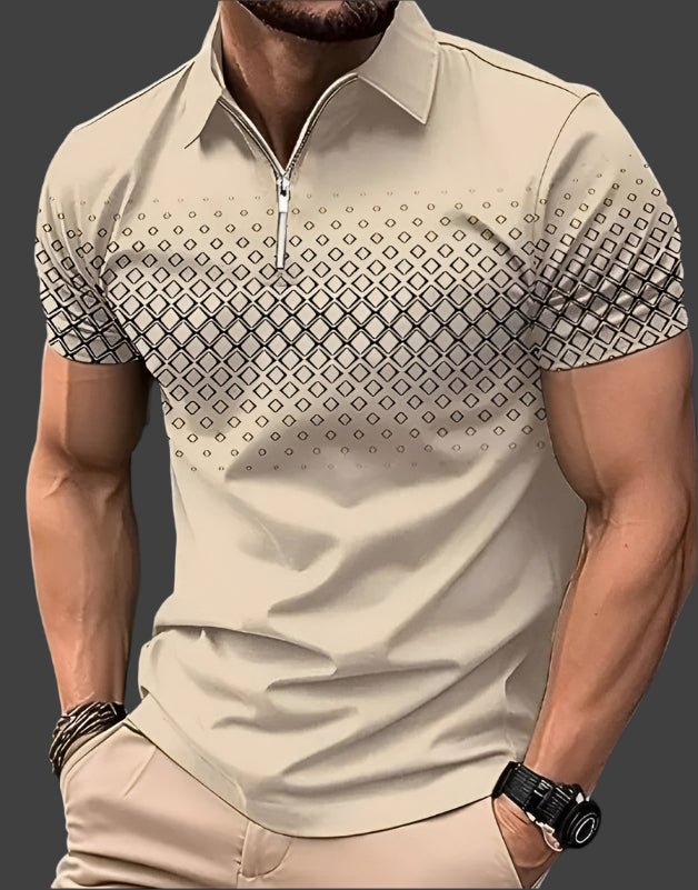 Montarello Men's Patterned Short Sleeve Polo Shirt