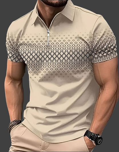 Montarello Men's Patterned Short Sleeve Polo Shirt