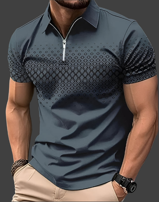 Montarello Men's Patterned Short Sleeve Polo Shirt