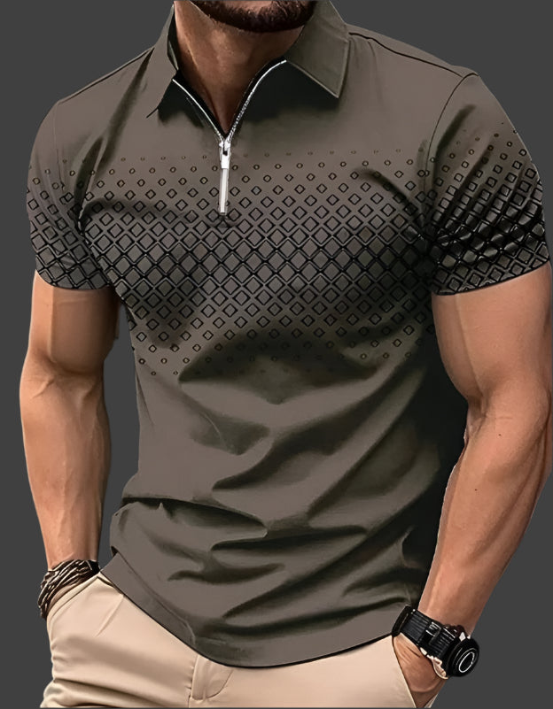 Montarello Men's Patterned Short Sleeve Polo Shirt