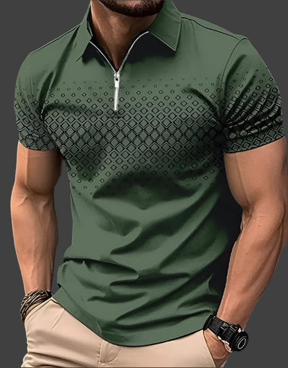 Montarello Men's Patterned Short Sleeve Polo Shirt