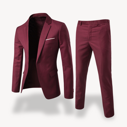 Montarello Men's Slim Fit 2-Piece Suit Set – Blazer & Trousers