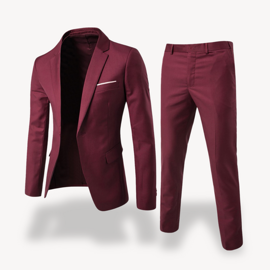 Montarello Men's Slim Fit 2-Piece Suit Set – Blazer & Trousers