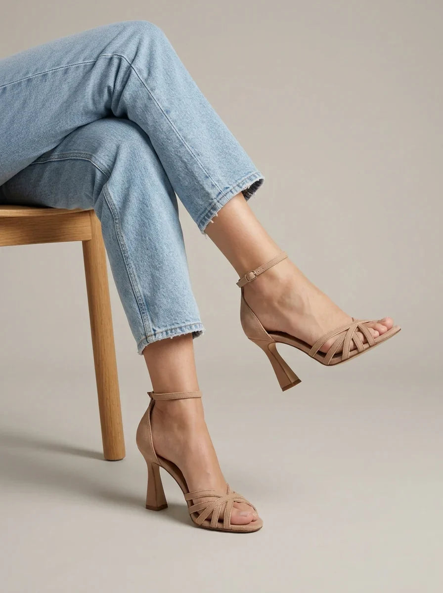 Montarello Women's Strappy Open-Toe Occasion Heeled Sandals