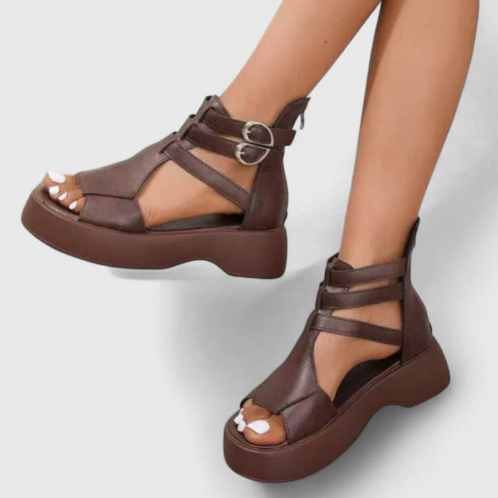 Montarello Women's Multi-Strap Buckle Platform Sandals