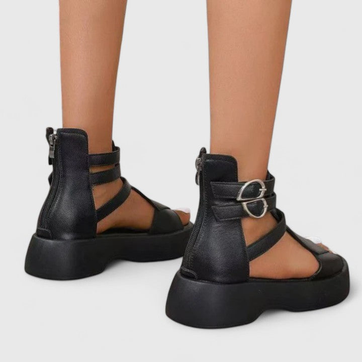 Montarello Women's Multi-Strap Buckle Platform Sandals