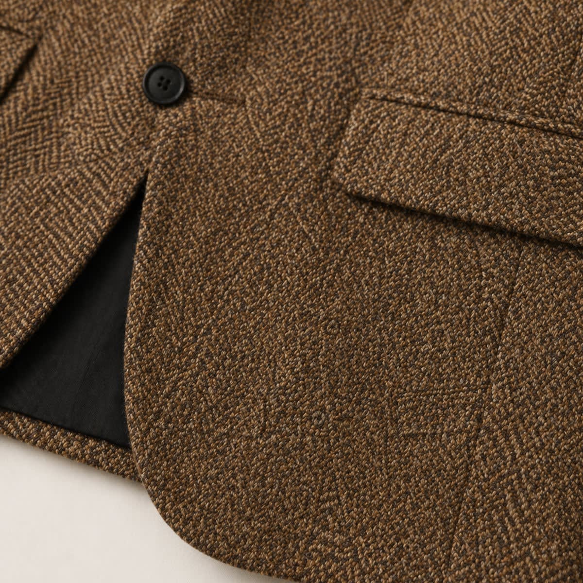 Montarello Men's Blazer Herringbone Wool-Blend Tailored