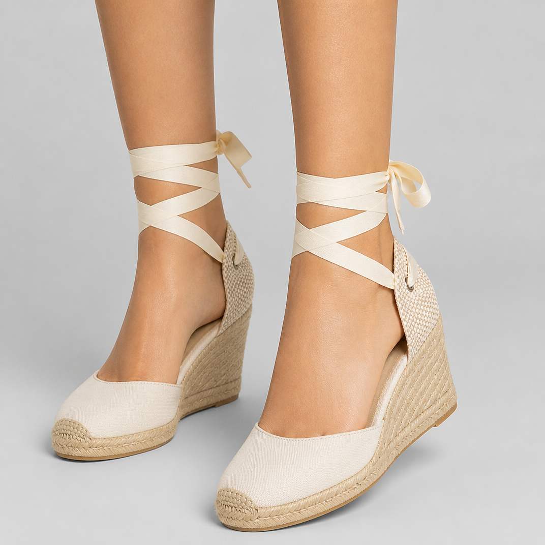 Montarello Women's Closed-Toe Ankle-Tie Jute Wedge Espadrille Sandals