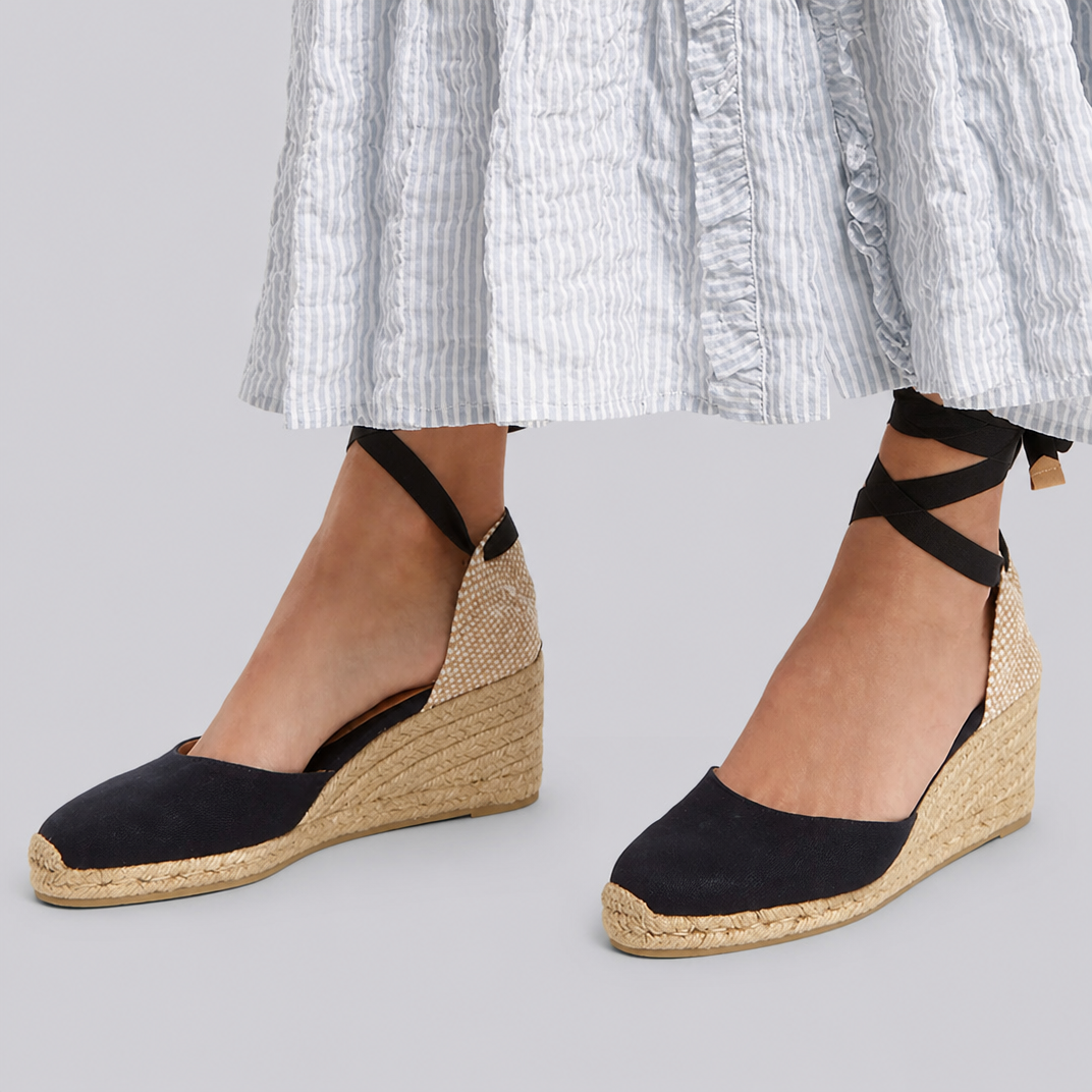 Montarello Women's Closed-Toe Ankle-Tie Jute Wedge Espadrille Sandals