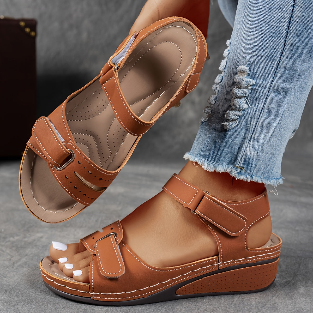 Montarello Adjustable Strap Women's Wedge Sandals