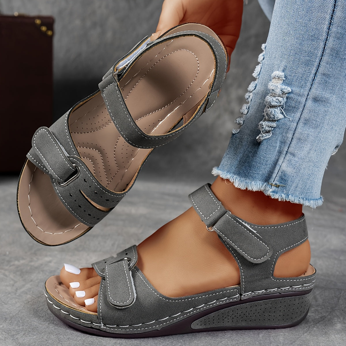 Montarello Adjustable Strap Women's Wedge Sandals