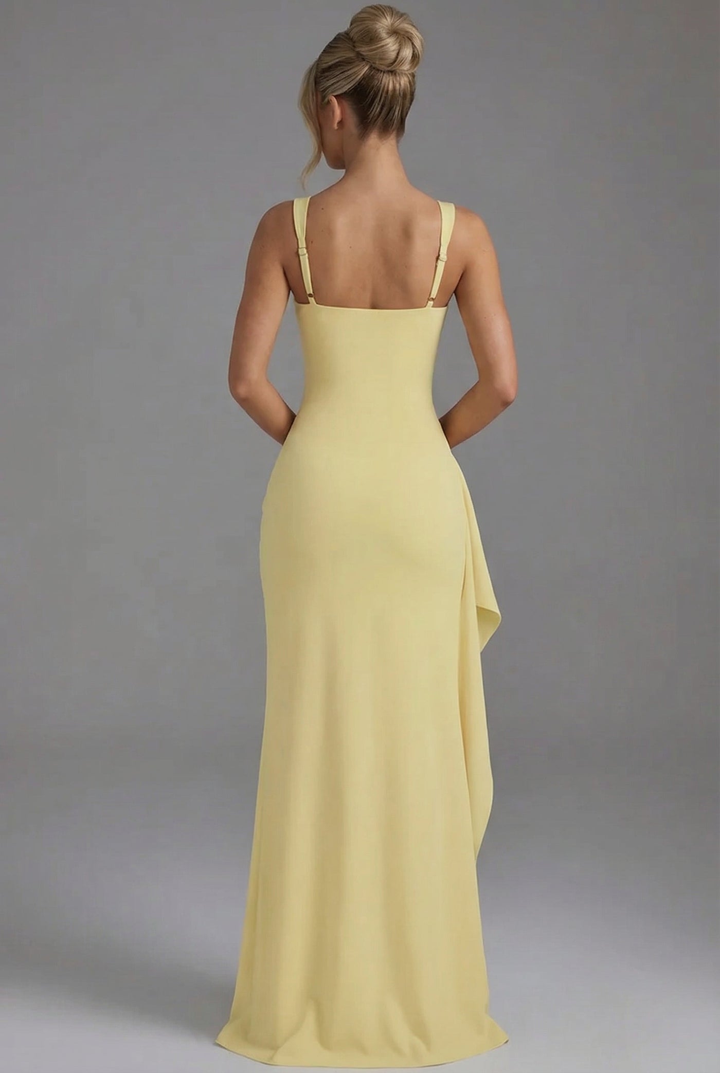 Montarello Women's Bodycon Slip Maxi Dress with Open Back and Side Split